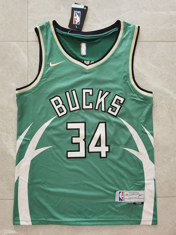 Men Milwaukee Bucks #34 Antetokounmpo Green Award Edition Nike 2021 NBA Jerseys